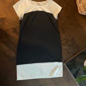 Black and off white dress